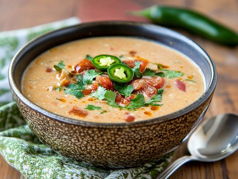 Enjoy a creamy Spicy Jalapeño Popper Soup bursting with flavors, perfect for spice lovers! Quick and easy to make at home. Jalapeño Popper Soup, Popper Soup, Jalapeno Popper Appetizer, Jalapeño Soup, Homemade Soups, Soup Ideas, Creamy Parmesan Sauce, Jalapeno Recipes, 2024 Recipes