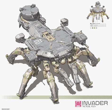 ArtStation - "Invader" mech pack Robot Design Sketch, Space Ship Concept Art, Power Armour, Cool Robots, Giant Robots, Robot Design, Robot Art, Robots Concept, Robot Concept Art