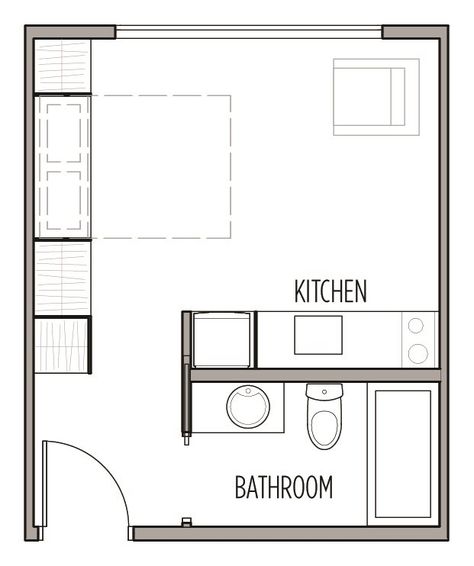 Studio Apartment Floor Plans Tiny, Bedsit Ideas Layout Floor Plans, Small Bachelor Pad Floor Plans, Bachelor Pad Apartment Floor Plan, Studio Casita Floor Plans, Student Apartment Floor Plan, Student Apartment Plan, Small Studio Floor Plans, Bachelor's Pad Floorplan