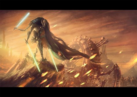 General Grievous by ccorne on @DeviantArt Star Wars Theories, General Grievous, Continental Drift, Zero Hour, Star Wars Character, Battle Droid, Star Wars Concept Art, Star Wars Wallpaper, Star Wars Artwork