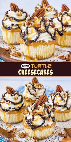 Elegant Mini Cheesecakes, Mini Toffee Cheesecake, How To Sell Cheesecakes, Fall Mini Cheesecakes, Turtle Cheesecake Recipe Easy, Pineapple Cheesecake Recipes, Baking Ideas Dessert, Mini Caramel Cheesecake, Turtle Cheesecake Recipe