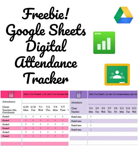 Classroom Attendance, Attendance Tracker, Daily Routine Schedule, Student Attendance, Schedule Organization, Teaching Style, Google Sheets, Google Classroom, Teacher Store