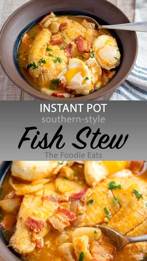 Coubion Recipe, Instant Pot Fish, Catfish Stew, Fish Stew Recipes, The Stew, Fish Stew, Fish Soup, Southern Food, Instant Pot Dinner Recipes