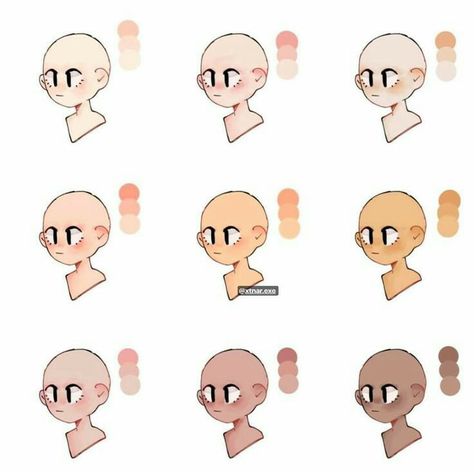 Skin Shading Palette, Skin Shading Color Palette, Skin Shades Palette Digital, Anime Skin Tones, Skin Color Pallete Digital Art, Skin Colour Reference, Skin Color Reference Drawing, Skin Color Palette Digital Art Anime, Skin Colors Digital Art