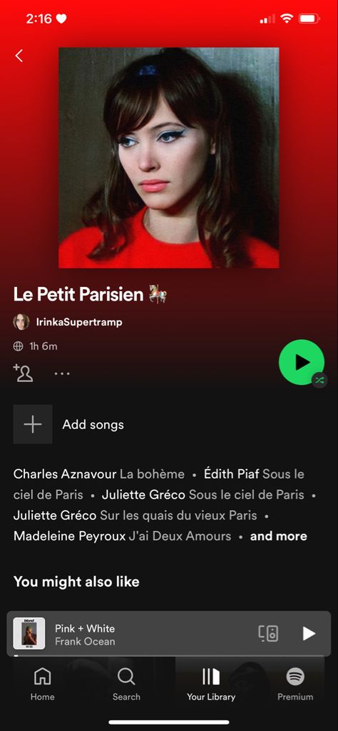 French songs Images For Spotify Playlist, Juliette Greco, French Songs, Frank Ocean, Spotify Playlist, Incoming Call, Incoming Call Screenshot, Songs, Quick Saves