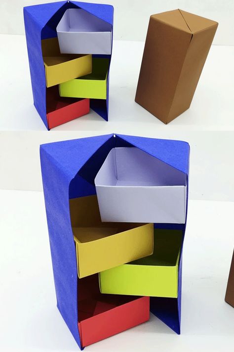 Paper Gift Box Template, Secret Box Diy, Explosion Box Ideas Diy, Origami A4 Paper, Origami Gift Boxes, Paper Box Tutorial, Box Bob, Origami Box Easy, Small Origami