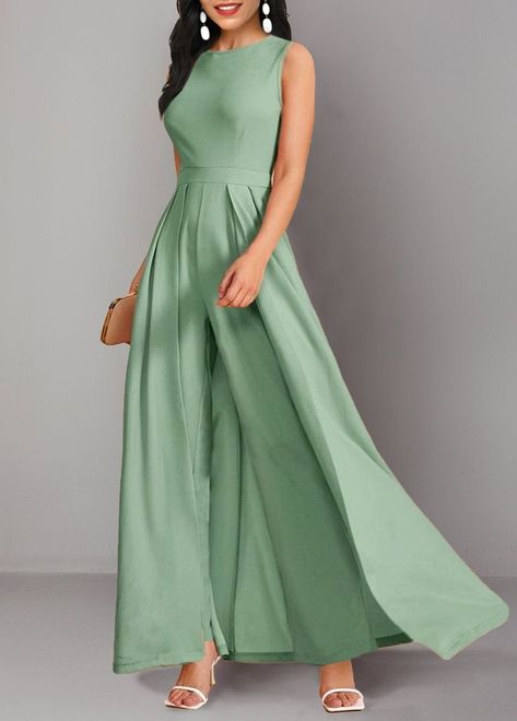 Light Green Jumpsuit, Plus Size Jumpsuit Wedding, Plus Size Graduation Outfit, Plus Size Wedding Outfits, Elegant Jumpsuit, Light Green Dress, Evening Cocktail Party, Rompers For Women, Evening Jumpsuit