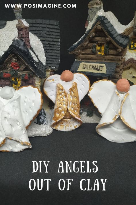 See how we made DIY Gnomes and Angels out of clay! This is a simple and easy Christmas craft to make with kids this season! #christmas #craft #diy #ornaments #family #kids #clay #angels #posimagine www.posimagine.com Clay Angels, Air Dry Clay Nativity Scene Diy, Air Dry Clay Nativity Scene, Air Dry Clay Angel Wings, Nativity Clay Ornaments, Air Dry Clay Angels Christmas Ornament, Clay Angel, Clay Projects For Kids, Easy Polymer Clay