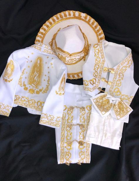 Charro Outfit For Boys, Charro Theme Party, Charro Baptism, Mariachi Suit, Charro Outfit, Baptism Party Boy, Charro Theme, Charro Suit, Bautizo Ideas