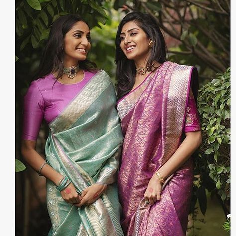 Tricks to Style Your Plain Sarees with Contrasting Blouses • Keep Me Stylish Long Blouse Saree, Keep Me Stylish, Formal Saree, Stylish Blouses, Blouse Design Images, Modern Saree, Plain Saree, Simple Sarees, Heavy Work