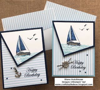 Crafts by the bow - Diane Hutchinson : May is for MASCULINE! Masculine Cards Handmade, Boat Card, Male Birthday Cards, Sea Cards, Cards For Guys, Men Cards, Man Cards, Nautical Cards, Mens Cards