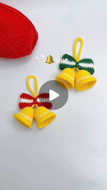 xuxucrochet on Instagram: "Crochet Christmas Bells 🌲🔔🎄
Free pattern on my YTB channel ▶️: "Xuxu Crochet"

#crochet #christmas #crochetchristmasbells #crochetchristmasornaments #crochetcute #xuxucrochet" Bell Crochet Pattern Free, Crochet Christmas Bells, Crochet Bell, Crochet Christmas, Christmas Bells, Christmas Crochet, Crochet Stitches, Free Crochet Pattern, Free Pattern