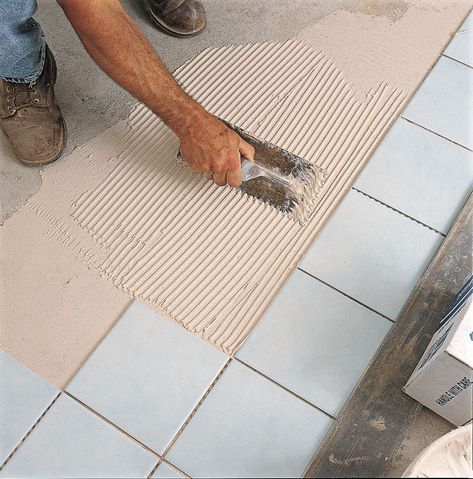 The simple secrets to installing a ceramic tile floor Laying Tile, Installing Tile Floor, Ceramic Tile Floor, Tile Floor Diy, How To Tile, How To Lay Tile, Flooring Inspiration, Ceramic Floor Tiles, Basement Flooring