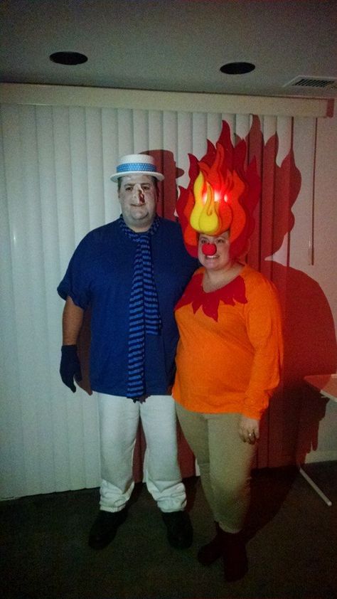 DIY Halloween Costumes! Heat Miser & Snow Miser. (Fire Hair- Target) Heat Miser And Snow Miser Costume, Snow Miser Costume, Heat Miser Costume, Heat Miser Makeup, Heat Miser Snow Miser, Cupboard Organisation, Christmas Character Costumes, Hot Fries, Pinterest Bathroom