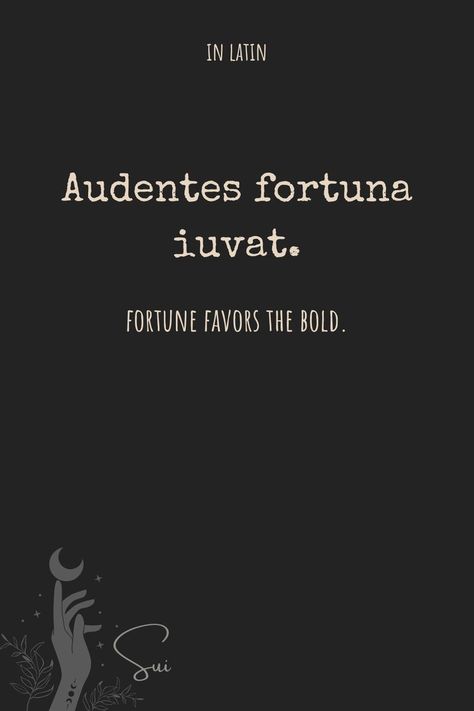 Audentes Fortuna Iuvat Tattoo, Fortune Favors The Bold Tattoo, Law Textbooks, Best Latin Quotes, Audentes Fortuna Iuvat, Latin Language Learning, Latin Quotes, Foreign Words, Fortune Favors The Bold