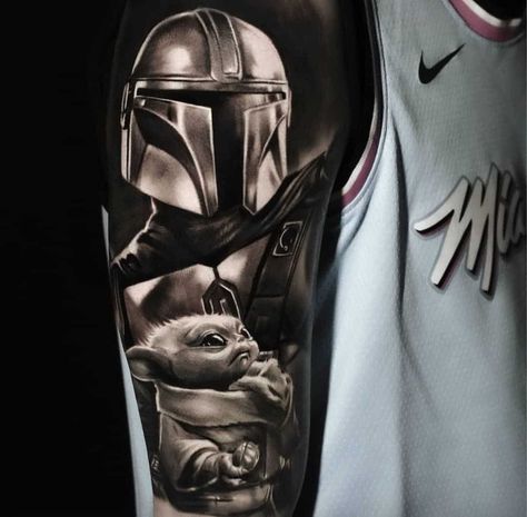 Martins Tattoos 2 Best Realism Tattoo, Mandalorian Tattoo, Star Wars Tattoo Sleeve, Steve Butcher Tattoo, Famous Tattoo Artists, Realistic Tattoo Sleeve, Saved Tattoo, Dragon Ball Tattoo, Pretty Hand Tattoos