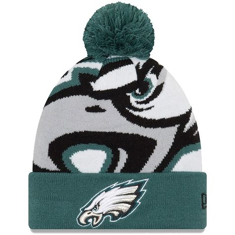 Philadelphia Eagles New Era Logo Whiz 3 Cuffed Pom Knit Hat – Midnight Green Philadelphia Eagles Gear, Eagles Hat, Eagles Gear, Philadelphia Eagles Logo, Eagles Logo, Eagles Jersey, Eagles Nfl, Knit Hat For Men, Midnight Green