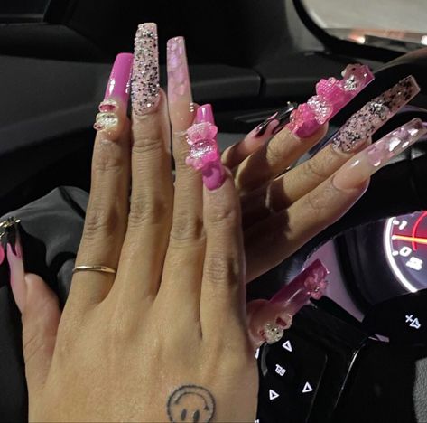 Liyah Li Nails, Liyah Li, Nails Accessories, Nail Dryers, Long Acrylic Nail Designs, Y2k Nails, Really Cute Nails, Long Square Acrylic Nails, Bling Acrylic Nails