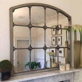 Dinning Room Mirror, Wall Mirror Decor Living Room, Window Frame Mirror, Mirror Decor Living Room, Mantle Mirror, Industrial Mirrors, Fireplace Mantle Decor, Garden Mirrors, Antique Home