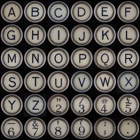 Remington Portable typewriter keys | by Leo Reynolds Old Fashioned Typewriter, 13 Number, Fonts Handwriting Alphabet, Typewriter Keys, Antique Typewriter, Free Vintage Printables, Typewriter Font, Portable Typewriter, Aesthetic Fonts