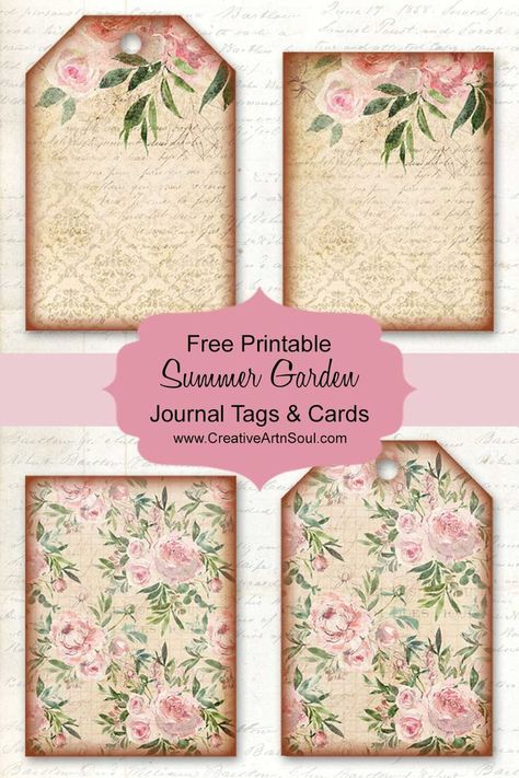 Free Printable Junk Journal Tags and Cards Journal Cards Free Printable, Vintage Labels Printables Free, Vintage Labels Printables, Garden Junk Journal, Journal Printables Free, Art Junk Journal, Printable Journal Cards, Junk Journal Tags, Journal Tags