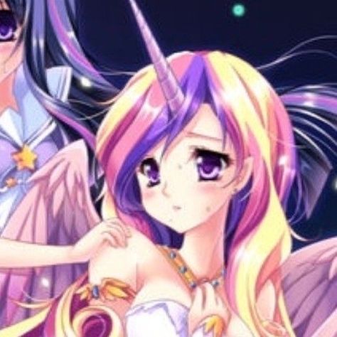 Not Mine, My Little Pony, Rainbow, Stars, Purple, Anime, Hair