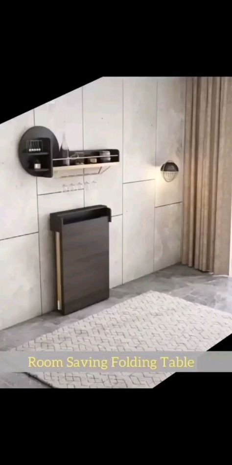 findwoodwork on Instagram: Like it or love it? Double tap if you like it, ✅ Turn Post Notification on 📣 ✅ Follow, like and comment 📝 ✅ Like and tag your friends 👥… Fold Table On Wall, Desain Pantry, Foldable Furniture, Wall Mounted Table, Hallway Ideas Entrance Interior Design, Folding Furniture, Space Saving Furniture, Diy Pallet Furniture, Home Room Design