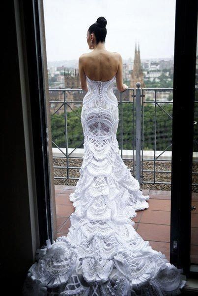 Wedding dress by resoluterose, via Flickr Crochet Wedding Dresses, 파티 드레스, Crochet Wedding, Peacock Wedding, Red Lobster, A Wedding Dress, Gorgeous Gowns, Beautiful Wedding Dresses, Flower Girls