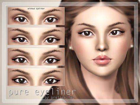 Pralinesims' Pure Eyeliner Sims 3 Eyeliner, Sims 3 Cc Eyebrows, Sims 3 Face Presets, Sims 3 Eyebrows, Sims 3 Cc Skin Details, Sims 3 Cc Accessories, Sims 3 Presets, Sims 3 Accessories, Sims 3 Eyes