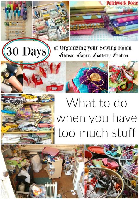 When to get rid of your extras - some suggestions on when to recognize you have too much....is that really a problem?! Room Declutter, Sewing Room Storage, Sewing Spaces, Sewing Room Organization, Quilting Room, Diy Event, Sewing Space, Quilting Studio, Craft Room Storage