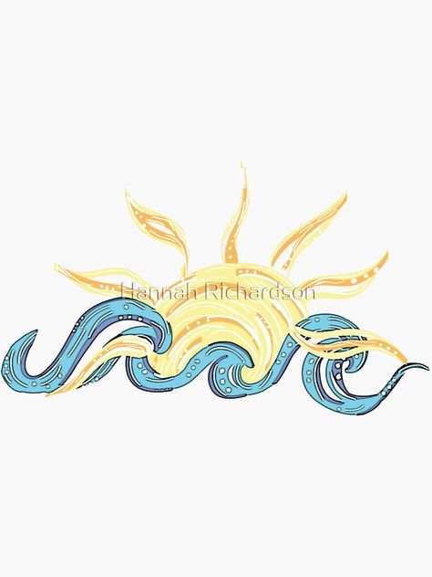 "Ocean and Sun - Beach - gifts - trendy cute " Sticker by Richardsonh25 | Redbubble Beachy Stickers, Beach Stickers, Senior Jackets, Sticker Inspo, Unique Beach, Beach Gifts, Sun Beach, Stickers For Sale, Print Wallpaper