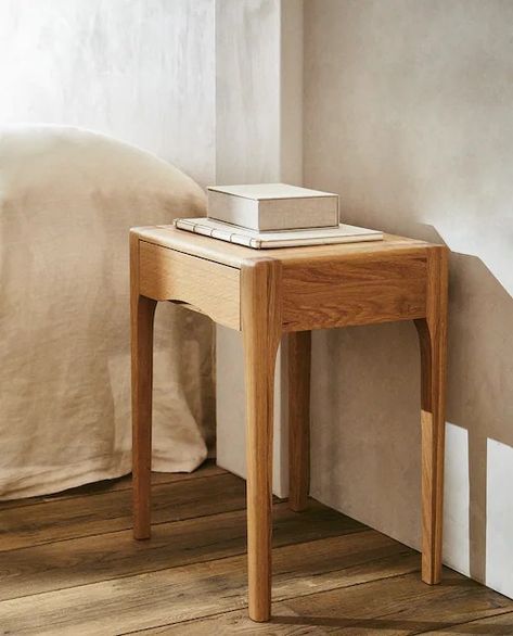 Oak Bedside Table, Bedside Table With Drawer, Oak Bedside Tables, Bedroom Table, Cottage Bedroom, Zara Home, My New Room, New Room, Oak Wood