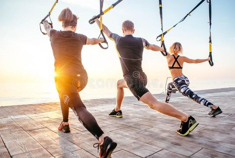 Group of people having Trx training. Group of people exercising with suspension , #Aff, #Trx, #training, #Group, #people, #trainer #ad Trx Outdoor, People Exercising, Trx Training, Suspension Trainer, Trx Workouts, Photo Grouping, Group Fitness, Group Of People, Trx