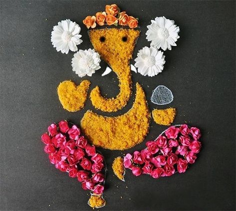 Missing Home This Diwali ! | The Snazzy Mom Blog Wedding Rangoli, Floral Rangoli, Ganesh Rangoli, Poo Kolam, Flowers Rangoli, Diwali Decorations At Home, Bappa Morya, Diy Diwali Decorations, Rangoli Patterns