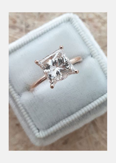 ✦ Main Stone Details✧ Shape: Princess Cut Moissanite✧ Weight: 2.13CT (App. 7.25 mm)✧ Color: DEF(Colorless)✧ Clarity: VVS ✦ Ring Details✧ Band Width: 1.50mm (± 0.10) [Customized Possible]✧ Metal: Gold (10KT, 14KT, 18KT)✧ Metal Tone: Yellow, White, Rose 2 Ct Princess Cut Engagement Ring, Princess Cut Engagement Ring Rose Gold, 2 Carat Princess Cut Engagement Ring, Rose Gold Princess Cut Ring, Rose Gold Princess Cut Engagement Ring, Princess Cut Solitaire Ring, 14k Rose Gold Jewelry, Nature Engagement Ring, Princess Cut Engagement