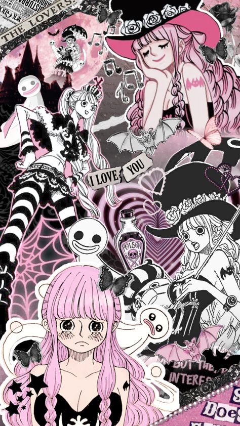 #onepiece #perona #manga #anime #y2k #black #pink #blackpink #wallpaper Anime Y2k, One Piece Fairy Tail, One Piece Bounties, Emo Art, One Piece Wallpaper Iphone, Pink One Piece, Blackpink Wallpaper, Anime Cover Photo, All I Ever Wanted