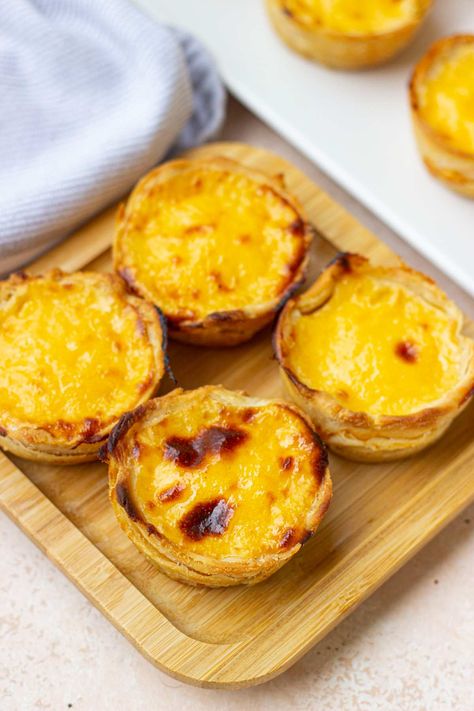 How To Make Portuguese Custard Tarts: Quick and Easy Recipe - nicetartes.com Portugese Tarts Easy, Portuguese Tarts Recipe, Portugese Custard Tarts, Portuguese Tart, Portuguese Custard Tart Recipe, How To Make Custard, Portuguese Custard Tarts, Portuguese Tarts, Portuguese Dessert Recipes