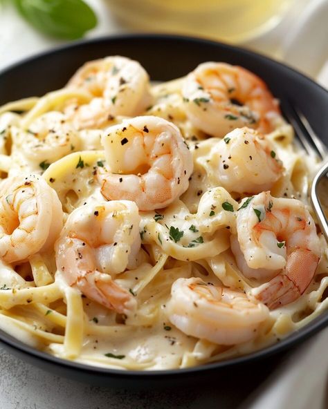 Baked Shrimp Alfredo Pasta Recipes, Shrimp Recipes Alfredo, Chicken Shrimp Alfredo Pasta, Grilled Shrimp Alfredo, Healthy Shrimp Alfredo Recipe, Easy Shrimp Alfredo With Jar Sauce, Creamy Shrimp Alfredo Pasta, Shrimp Alfredo With Jar Sauce, Red Lobster Shrimp Alfredo