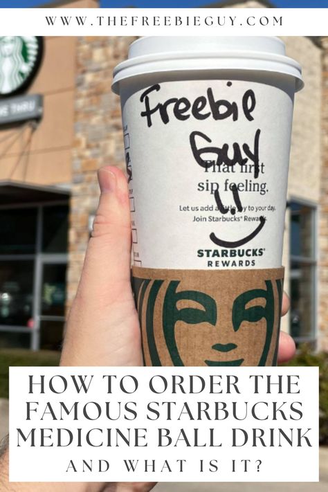 Make the famous Medicine Ball Drink from Starbucks now! #starbucks #medicineball #drink Starbucks Medicine Ball How To Order, Starbucks Medicine Ball, Sweetness Level, Food Deals, Different Types Of Tea, Secret Menu Items, Starbucks Rewards, Budget Recipes, Medicine Ball