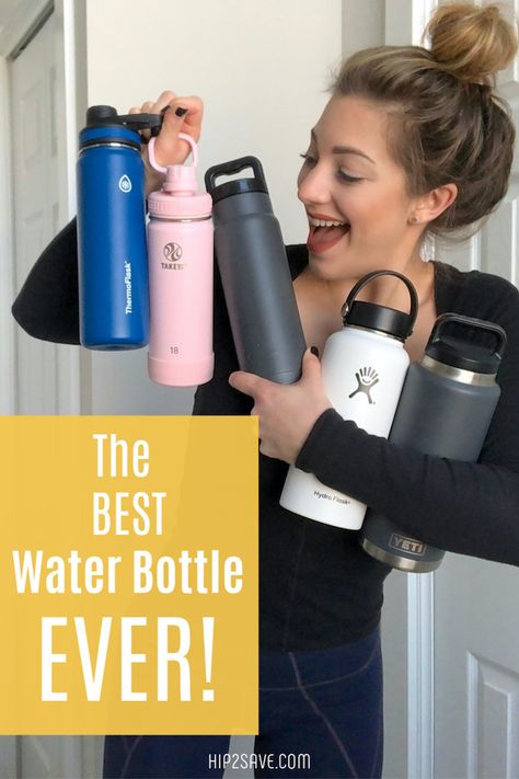 We Tested 5 Water Bottles From Expensive to Affordable #yeti #hydroflask #ozarktrail #waterbottle College Water Bottle, Cycling Water Bottle, Yeti Rambler Bottle, Trendy Water Bottles, Water Bottle Brands, Collapsible Water Bottle, Travel Water Bottle, Wide Mouth Bottle, Metal Water Bottle