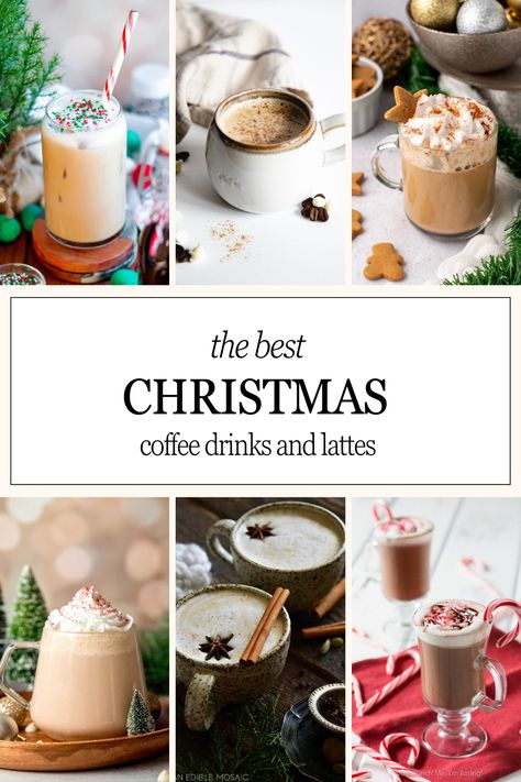 Here’s a round-up of my favorite Christmas coffee drinks and lattes perfect for the holiday season! From old-fashioned favorites to copycats of your favorite Starbucks holiday drinks, from boozy coffee drinks to lattes that are 100% coffee-free. This post has drinks from everyone and is sure to inspire this holiday season! Christmas Coffee Lattes, Christmas Coffee Flavor Ideas, Holiday Espresso Drinks, Copycat Coffee Drinks, Nespresso Christmas Drinks, Festive Coffee Drinks, Holiday Coffee Drinks Christmas, Holiday Drinks Coffee, Christmas Iced Coffee Recipes