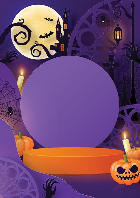 Halloween festival background design with 3d Podium Festival Background Design, 3d Podium, Podium Design, Festival Background, Ghost Pumpkin, Yay Images, Halloween Backgrounds, Paper Cut Art, Halloween Festival