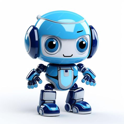 Premium AI Image | a blue robot with headphones on and a white background Robot Png, Blue Robot, White Headphones, Premium Photo, 1 Million, Background Images, White Background, Headphones, Blue Color