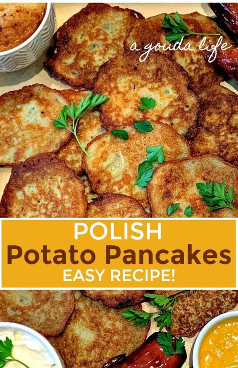 Italian Potato Pancakes, Polish Potatoes Pancakes, Polish Meals Traditional, Polish Potato Pancakes Shredded, Polish Side Dishes, Potato Pancakes Polish, Easy Polish Recipes, Polish Food Traditional, Potatoe Pancakes