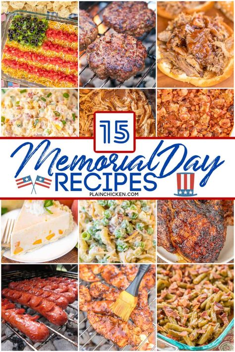 15 Memorial Day Recipe Ideas - lots of easy and delicious recipes for your Memorial Day Celebration! Main dishes, side dishes, and desserts. Grilling recipes, casseroles, Instant Pot recipes, slow cooker recipes, make-ahead recipes. Something for everyone! #memorialday #cookout Memorial Day Meals, 8x8 Recipes, Buffalo Casserole, Memorial Day Food, Memorial Day Recipes, Patriotic Recipes, Memorial Day Foods, Grilled Foods, Plain Chicken