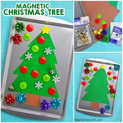 Magnetic Christmas Tree Activity Christmas Tree Activity, December Preschool, Tree Activity, Preschool Christmas Activities, Christmas Preschool, Christmas Lesson, Preschool Christmas Crafts, Christmas Kindergarten, Christmas School