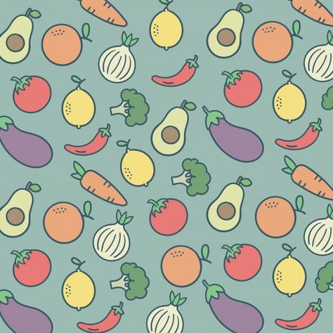 Fondo colorido de frutas y verduras de p... | Premium Vector #Freepik #vector #fondo #patron #comida #tarjeta Vegetable Drawing, Monster Artwork, Fruits Drawing, Boys Prints, Illustrator Design Tutorial, Happy Gif, Veggie Food, Vintage Flowers Wallpaper, Wallpaper Iphone Summer