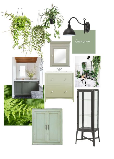 Bungalow Aesthetic, Green Small Bathrooms, Plants For Bathroom, Parents Bathroom, Sunrise House, Sage Green Bathroom, Light Green Bathrooms, Bathroom Moodboard, Tiny Bouquet