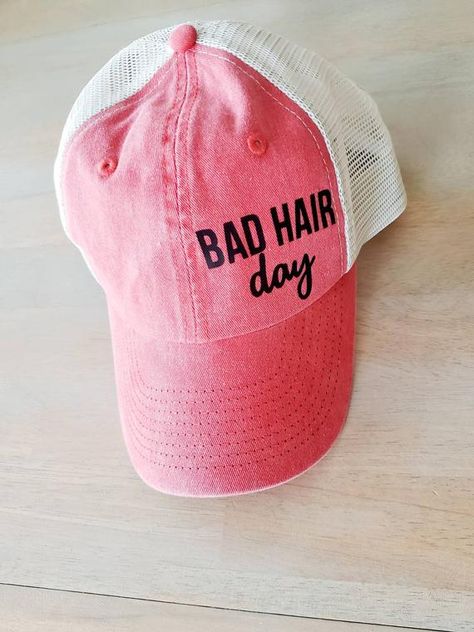 Cricut Hat Ideas, Womens Baseball Hats, Bad Hair Day Hat, Mom Hair, Tie Dye Hat, Mom Hat, Hair Hat, Shirt Quotes, Different Hats