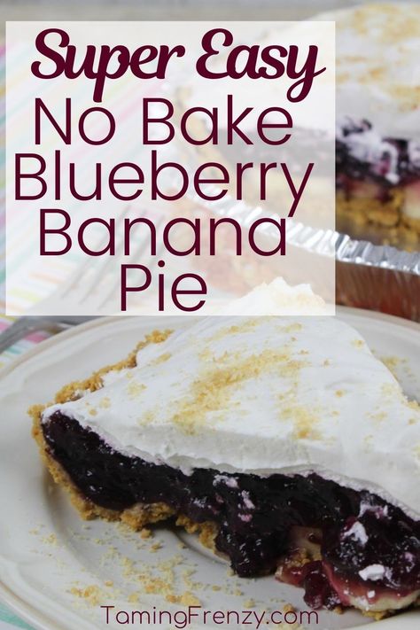 Blueberry Banana Pie Recipe, Blueberry Banana Pie, Banana Pie Recipe, Easiest Dessert Recipes, Cherry Cheesecake Recipe, Easiest Dessert, Banana Pie, Tasty Dessert, Good Pie